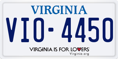 VA license plate VIO4450