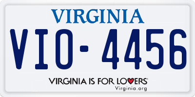VA license plate VIO4456