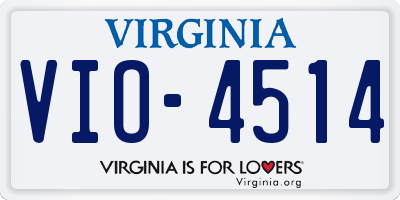 VA license plate VIO4514