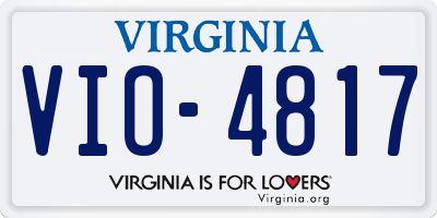 VA license plate VIO4817