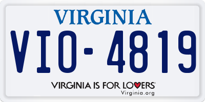 VA license plate VIO4819