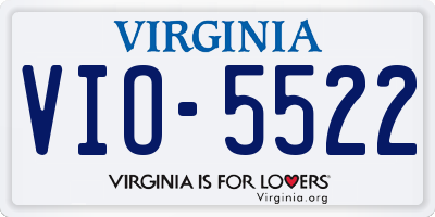 VA license plate VIO5522