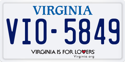 VA license plate VIO5849