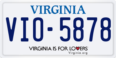 VA license plate VIO5878