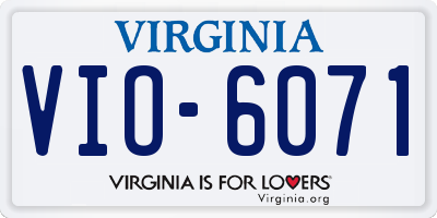 VA license plate VIO6071
