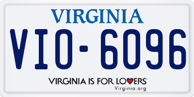 VA license plate VIO6096