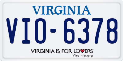VA license plate VIO6378