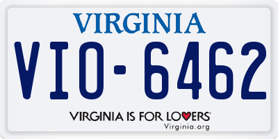VA license plate VIO6462