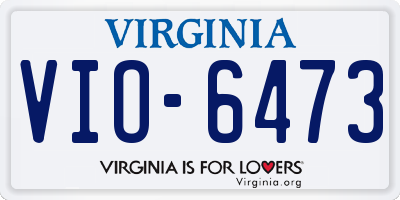 VA license plate VIO6473
