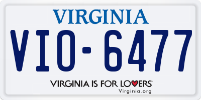 VA license plate VIO6477