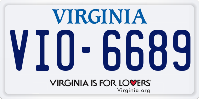 VA license plate VIO6689