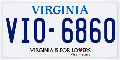 VA license plate VIO6860
