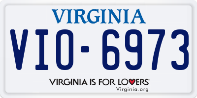 VA license plate VIO6973