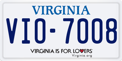 VA license plate VIO7008