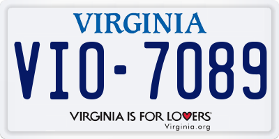 VA license plate VIO7089