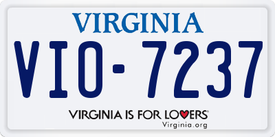 VA license plate VIO7237