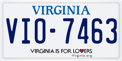 VA license plate VIO7463