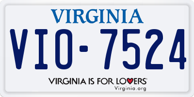 VA license plate VIO7524