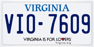 VA license plate VIO7609
