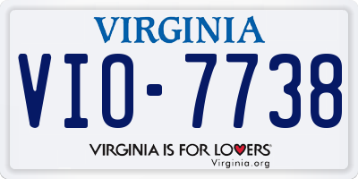 VA license plate VIO7738