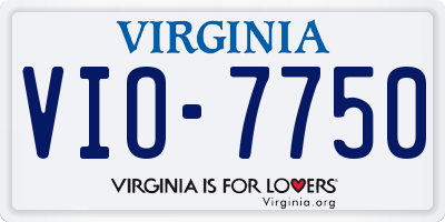 VA license plate VIO7750