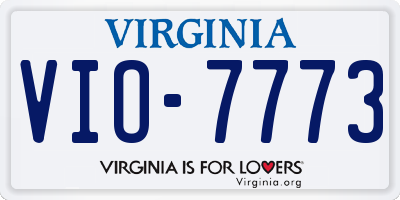 VA license plate VIO7773