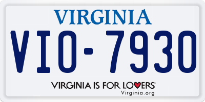 VA license plate VIO7930