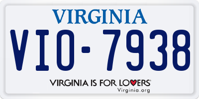 VA license plate VIO7938