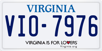 VA license plate VIO7976