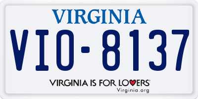 VA license plate VIO8137