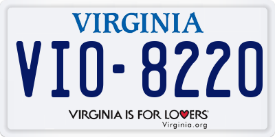 VA license plate VIO8220