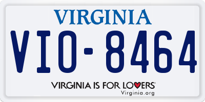 VA license plate VIO8464