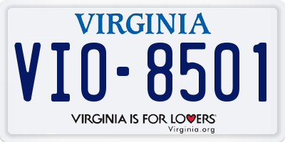 VA license plate VIO8501