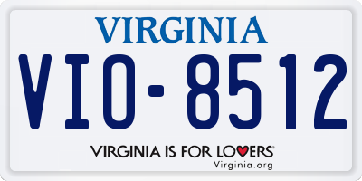 VA license plate VIO8512
