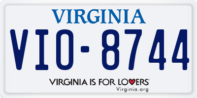 VA license plate VIO8744