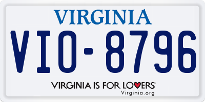 VA license plate VIO8796