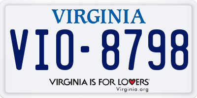 VA license plate VIO8798