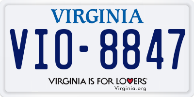 VA license plate VIO8847