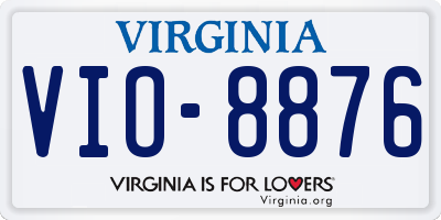 VA license plate VIO8876