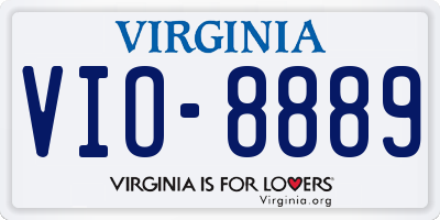 VA license plate VIO8889