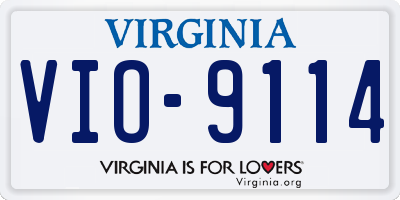 VA license plate VIO9114