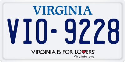 VA license plate VIO9228