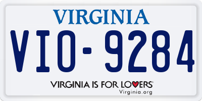 VA license plate VIO9284