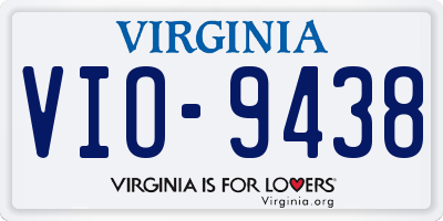 VA license plate VIO9438