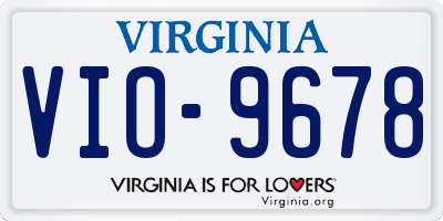 VA license plate VIO9678