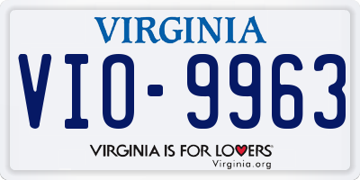 VA license plate VIO9963