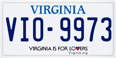 VA license plate VIO9973