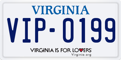 VA license plate VIP0199