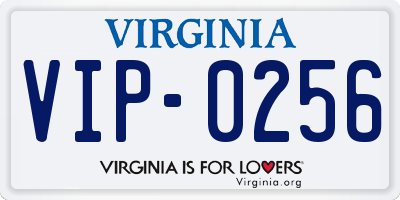 VA license plate VIP0256