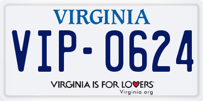 VA license plate VIP0624